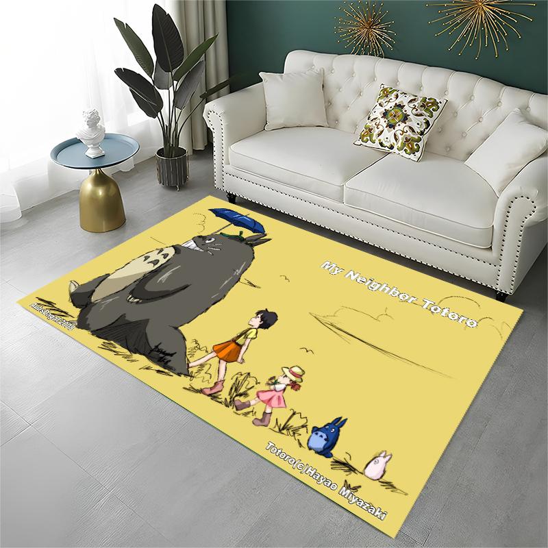 Classic T-Totoro Cartoon Cute Carpet Rug for Playroom Bedroom Living Room Sofa Home Decor,kid Area Rug Non-slip Floor Mat Gift