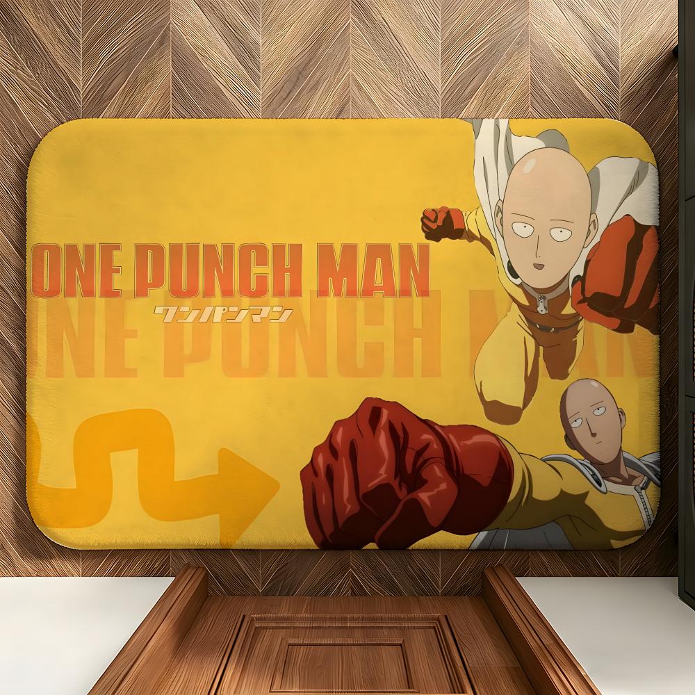 anime O-One-Punch M-Man Floor Mat Soft Flannel Floor Mat Suitable for Entryways, Living Rooms, Bedrooms, and Bathrooms