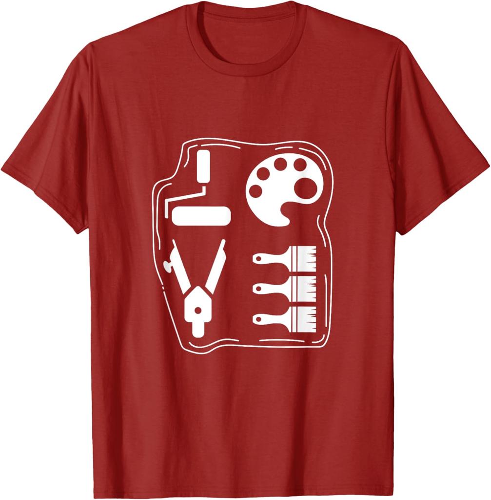 Love Art Tools Artist Painter Graphic TShirt Men Casual Cotton Crewneck Tee