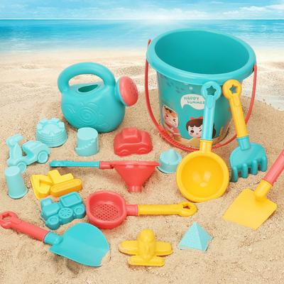 Balde de Praia Conjunto de 18 Peças Jogos de Verão ao Ar Livre Brincadeira na Areia Balde de Plástico Garrafa de Rega Pás Crianças Brinquedos de Jogo de Água de Praia