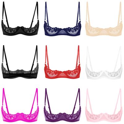 Womens Floral Lace Underwired Bra Underwear Adjustable Strap Unlined Brassiere Lingerie