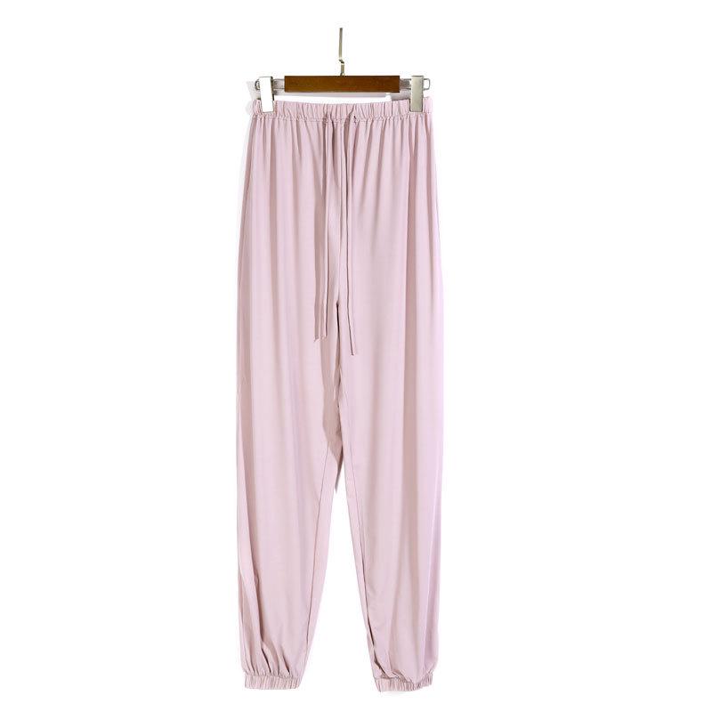 Summer Maternity Ice Silk Joggers - Quick-Dry, Lightweight, Cropped Sports Pants with Drawstring.