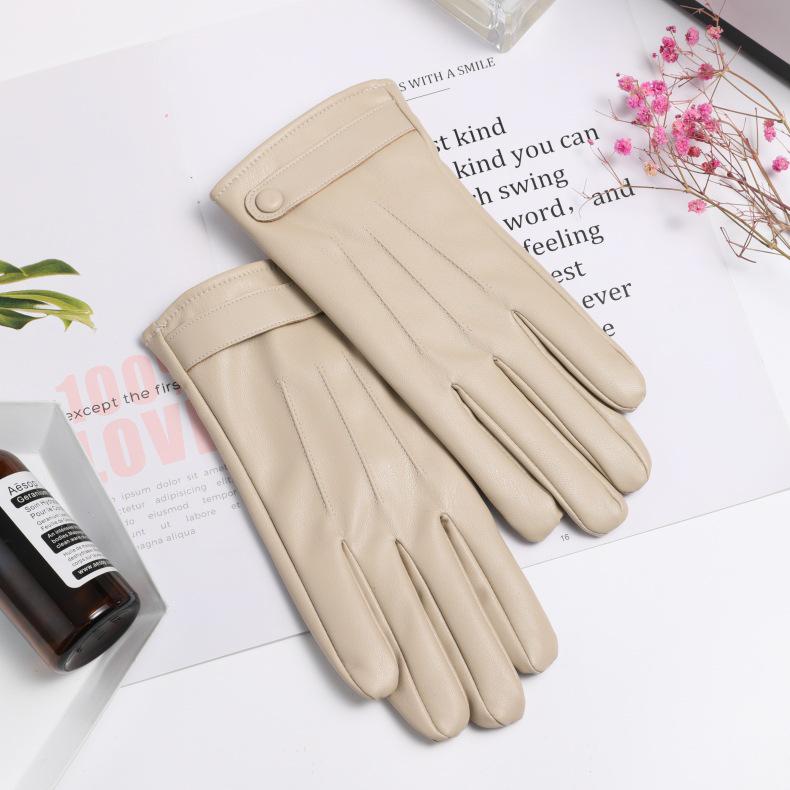 Damen PU-Lederhandschuhe mit Fleece-Futter: Winddicht, Touchscreen-kompatibel, Stilvoll & Vielseitig zum Fahren und Kälteschutz.