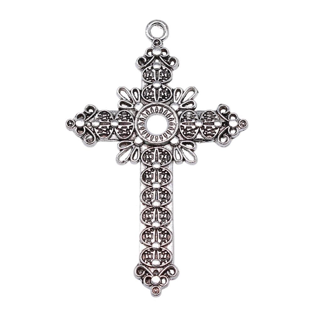 Hollow Cross Charms Multi Color Alloy Pendants For Gothic Christian Jewelry Accessories