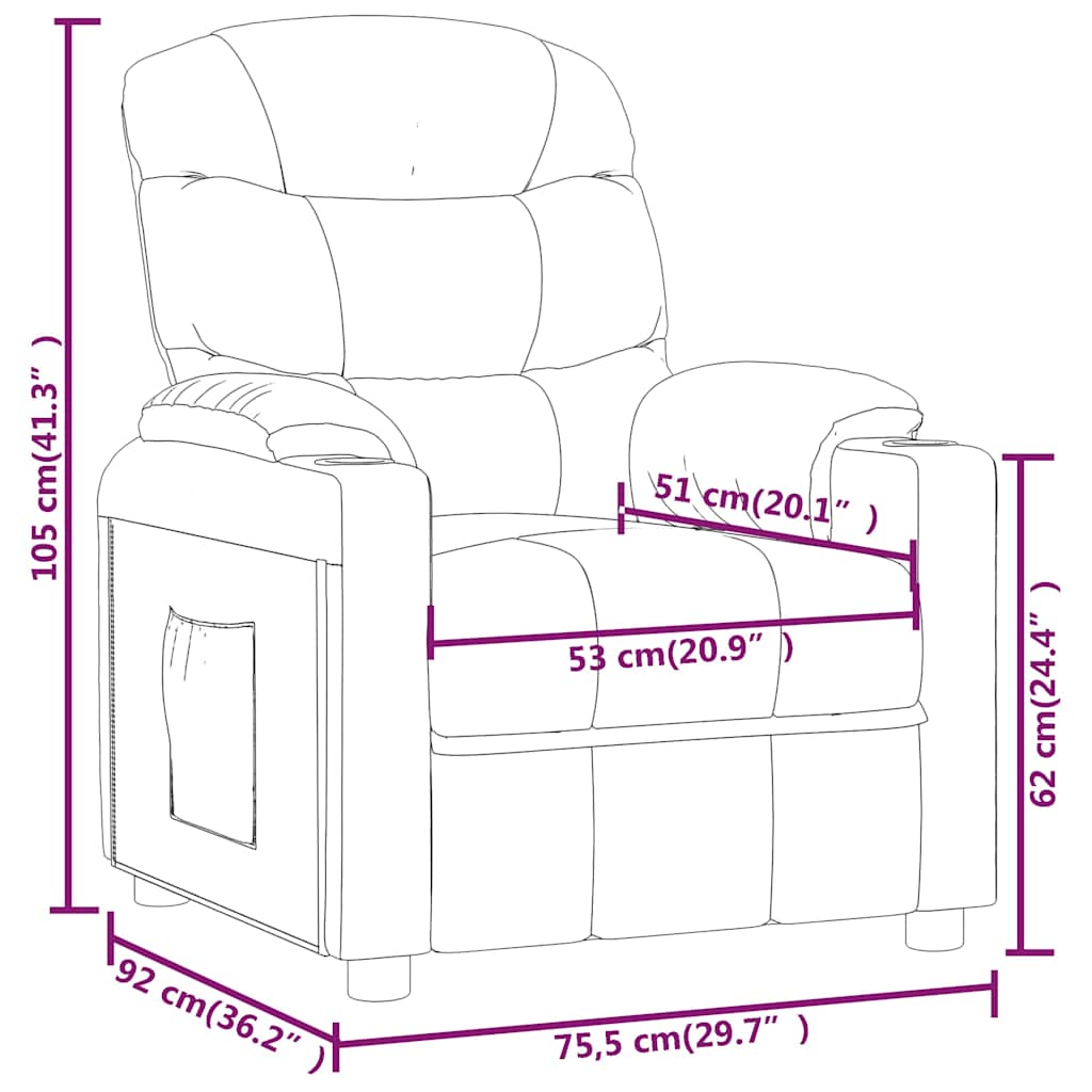 Electric Recliner Chair Dark Gray Fabric