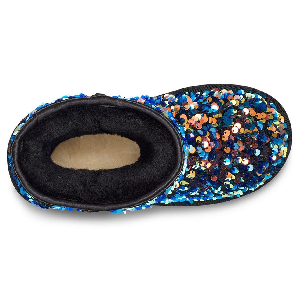 UGG Classic II Stellar Sequin Snow Boots Black Teenagers 1112244K-BLK