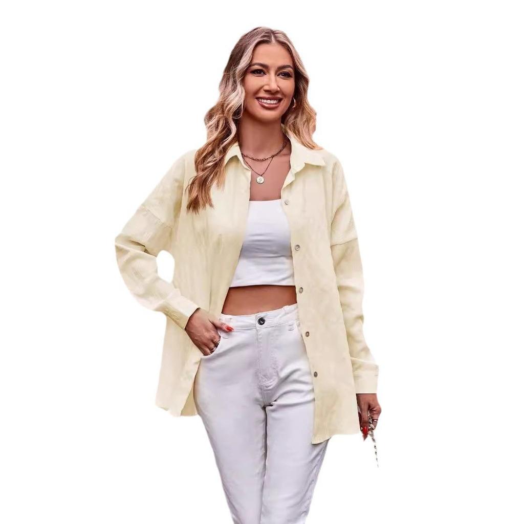 2024 Women's Elegant Bubble Grid Long Sleeve Casual Shirt