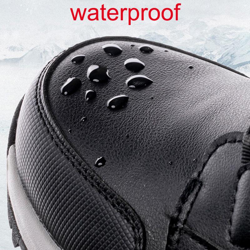 Modă Ghete Bărbați Zăpadă Pantofi Bărbați Glezne Impermeabile Antiderapante Pantofi Bărbați Călduroși Pluș Modă Cizme Outdoor Iarnă Bărbați Pantofi Negri