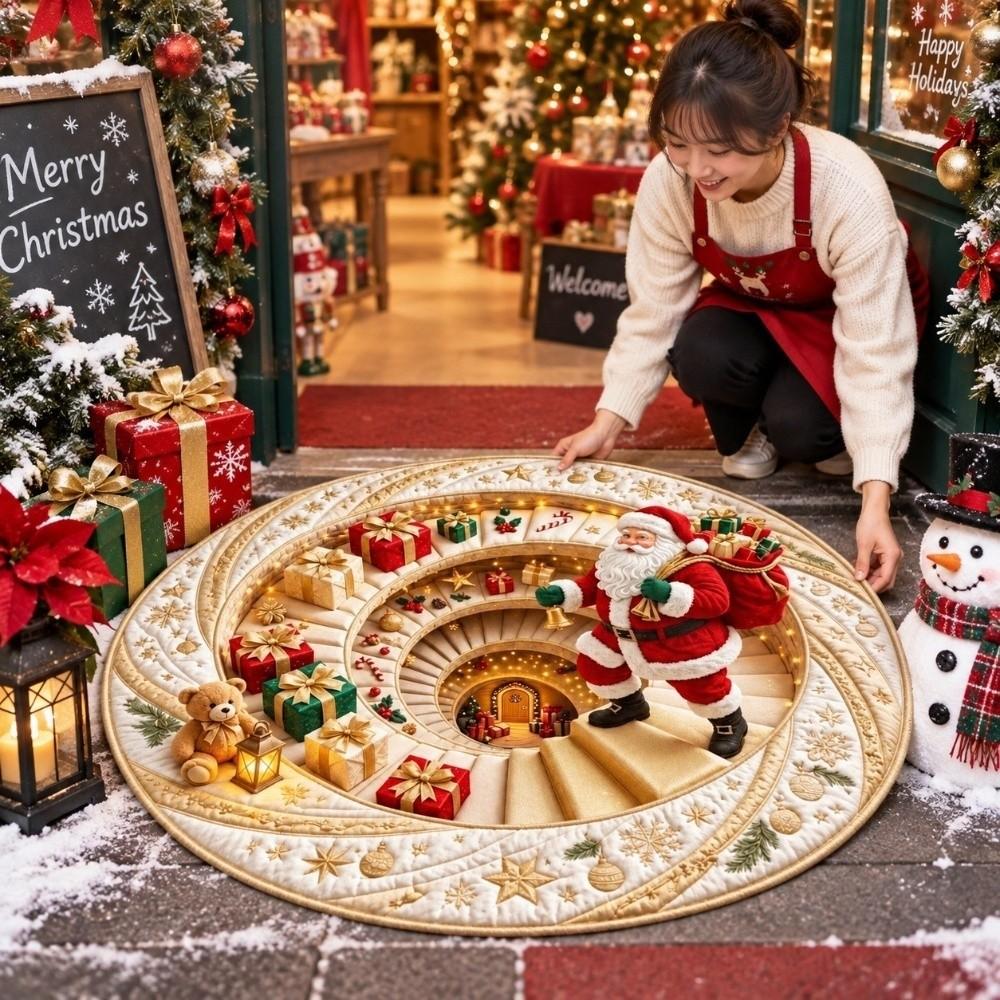 Stain Resistant 3D Illusion Rug Crystal Velvet Festive Area Mat  Home Decoration