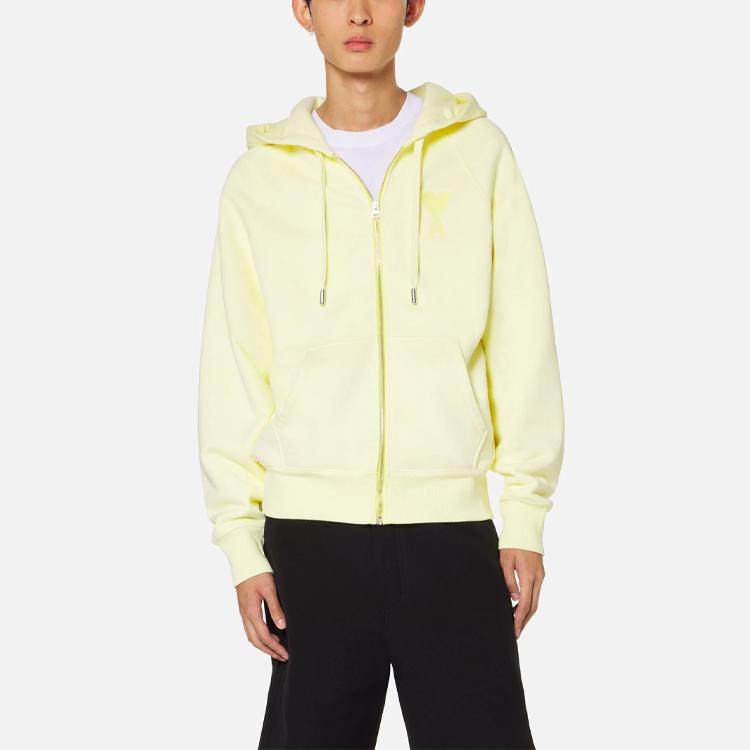 Amiparis Fw22 Logo Embroidered Heart Cotton Casual Simple Loose Hoodie Unisex hoodies Yellow USW402-747703
