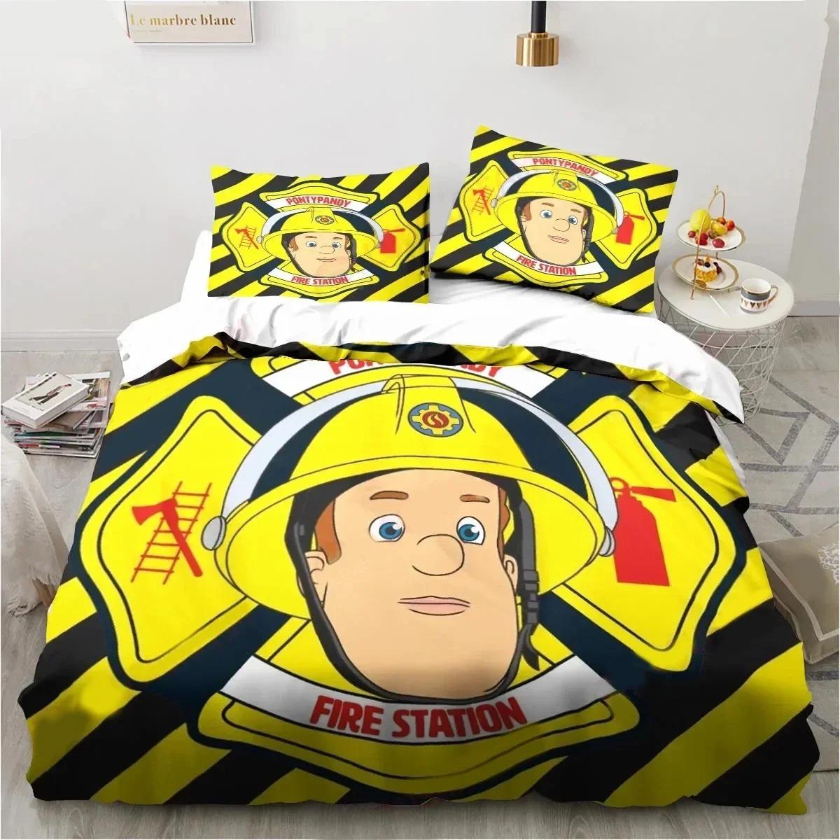 

Мультфільм Пожежний Сем Іграшки Комплект постільної білизни Підодіяльник Постільний комплект Підодіяльник Наволочка Підодіяльник king Queen Size Комплект постільної білизни для дорослих хлопчиків AU Single 140x210cm