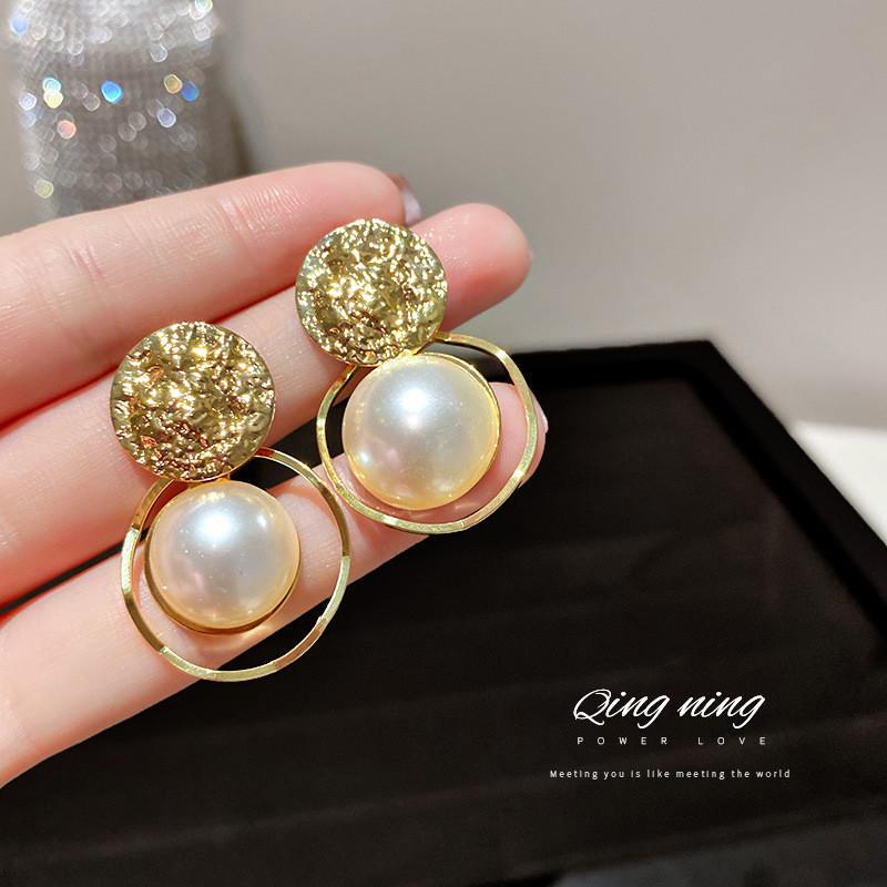 Elegant Korean Star-Shaped Pearl Rhinestone Earrings - 925 Sterling Silver Needle Retro Fashion 9B901