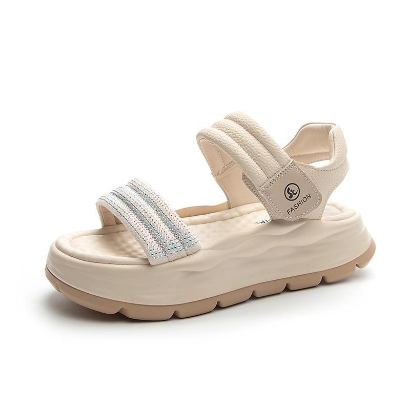 Thick sole height increase 2025 new summer sandals women's Xiaobai breathable versatile leisure sports popular beach sandals