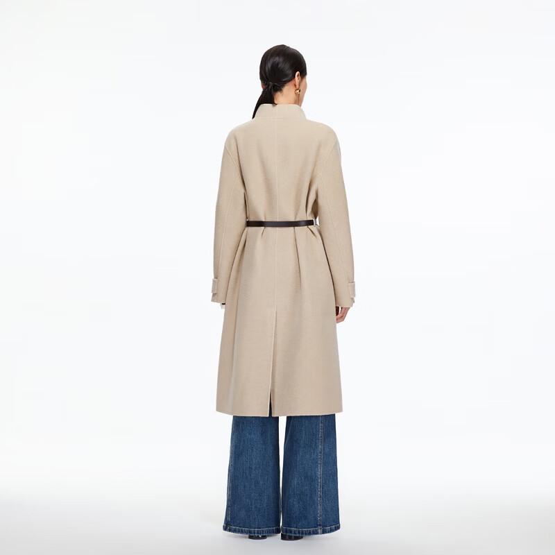VEROMODA Women's Wool Blend Belted Mid-Length Coat
