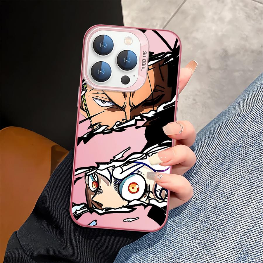 Case for iPhone 16e 11 12 13 Pro Max 14 15 16 Plus 17 Air Soft Shell One Piece Luffy Zoro