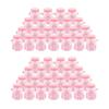 ABBY-48 X Baby Bottle Mini Baby Bottle 4X9cm Rhinestone Pink Bear Gift Favor Baby Girl Baby Baptism