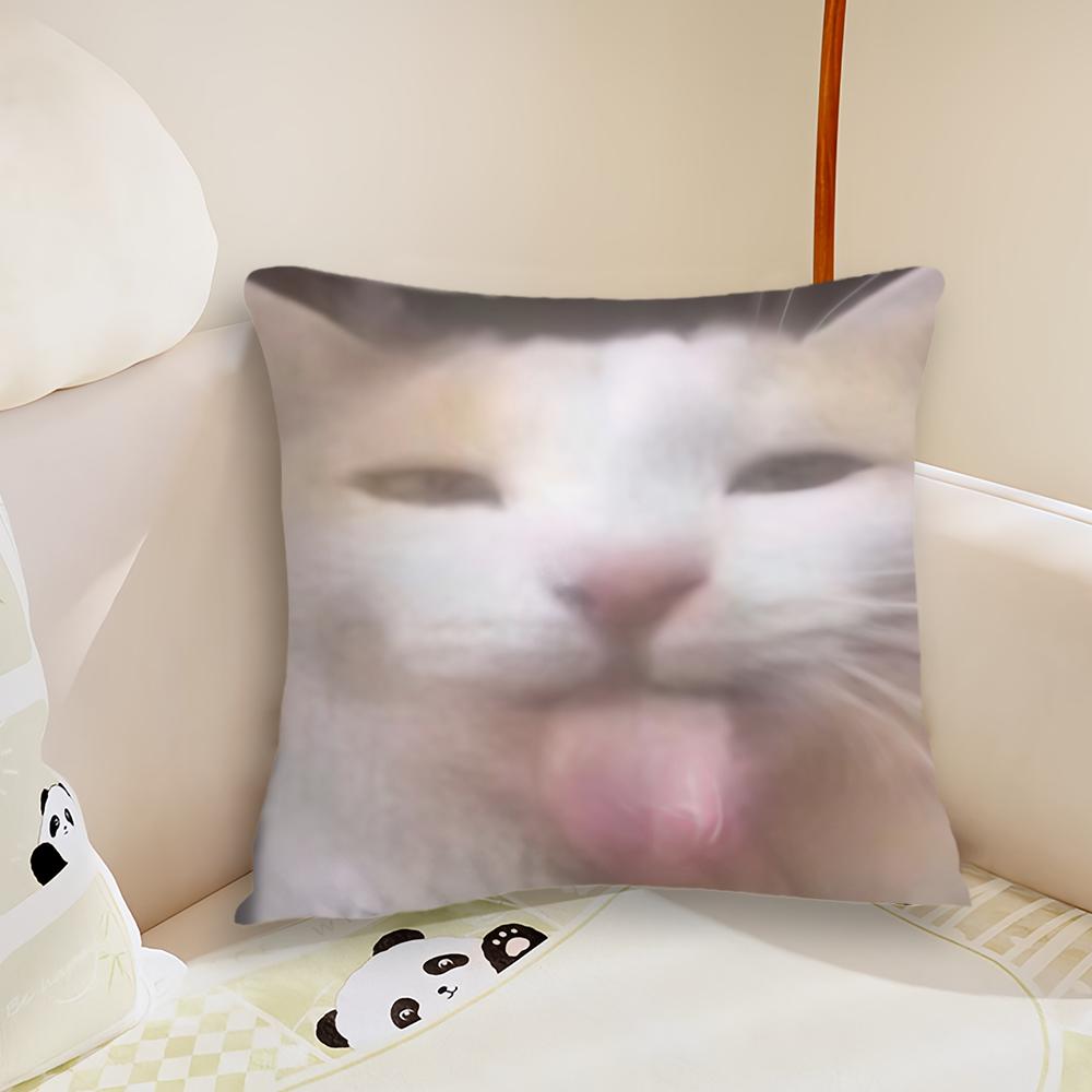 cushion cover Plush Cat Fabric Soft Double cute Sided Funny Print Sofa Cushion Cover Throw Pillow Covers