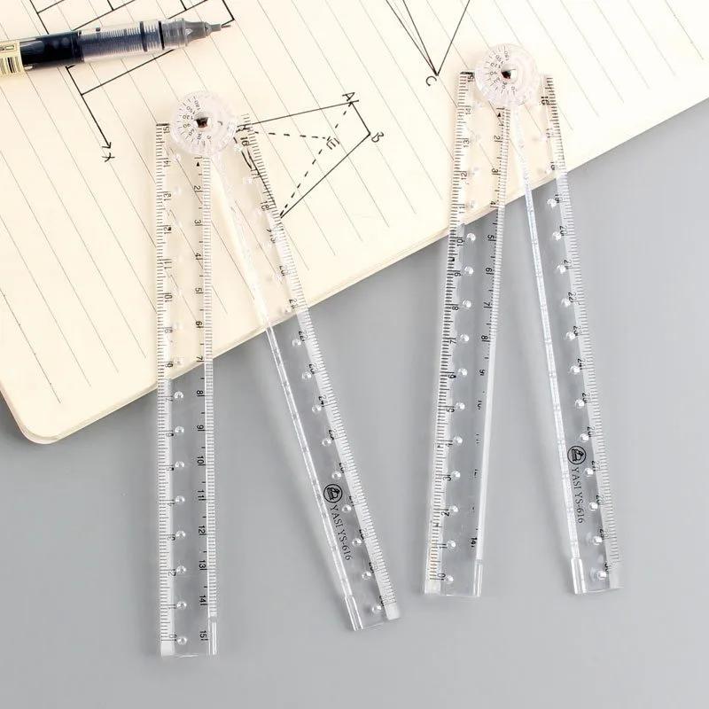 Transparent  Acrylic Ruler Drawing Ruler Mathematical Line Circular Drawing Geometry Template Angle School Office Measuring