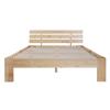 Double Bed Natural Color Flat with Headboard Ergonomic Design Strong Wooden Load Bearing Wood Slat Support Home Furniture Platform
