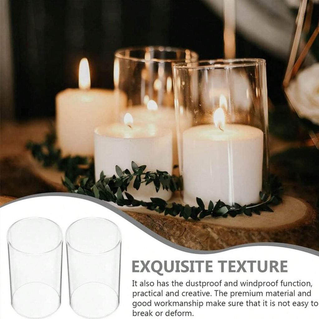 Large capacity Cylinder Wedding Glass Cup Candlestick Straight Tube Glass Vase Dining Table Candle Decoration Art Storage Jar