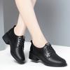 Spring Autumn Women Round Heel Shoes Square Heel Lace-free Office Pumps Work Party Shoe Black Comfortable Soft Leather Shoes