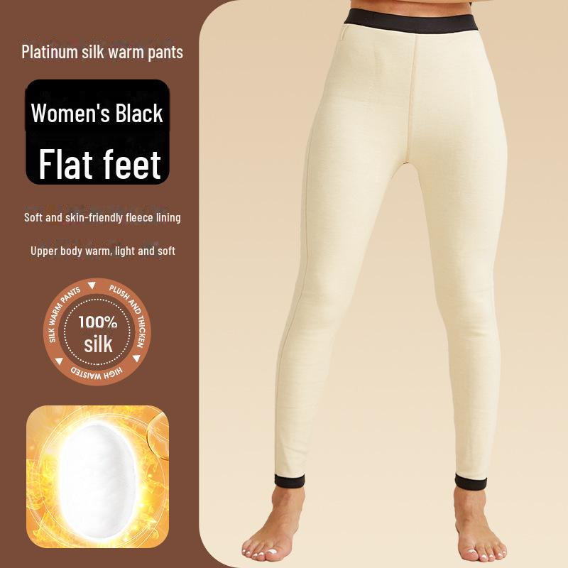 

Теплые брюки унисекс из 100% шелка и хлопка тутового шелкопряда для людей среднего и пожилого возраста - можно стирать в стиральной машине, доступны большие размеры Ladies XL чёрный