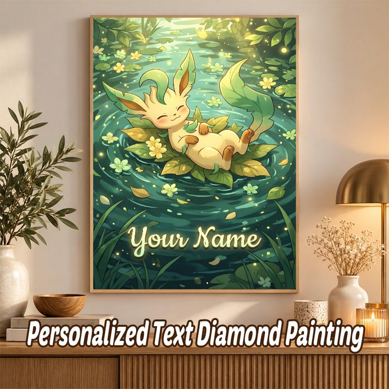 Leafeon Custom Name Diamond Painting Personalized 5D Full Drill DIY Diamond Art Home Decor