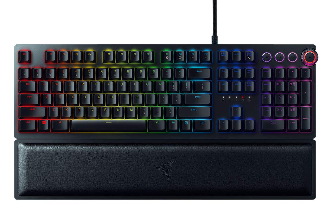 

Razer Huntsman Elite Gaming Keyboard Layout Optical Mechanical Switches Leatherette Wrist Rest Included Authorized Dealer US/English [Japan Warranty]