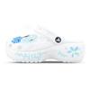 Classic Platform Clog ZR Zhiran Blue Flower Sea Bow Cute Hole Shoes for Men and Women In White and Blue