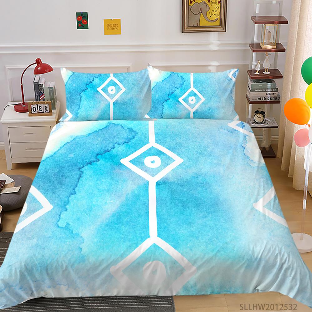 3D Graphic Bedding Colorful Pattern Duvet Cover and Pillowcase 2 or 3 Pieces of Microfiber Fabric with Zipper Washable Super Soft Home Decoration