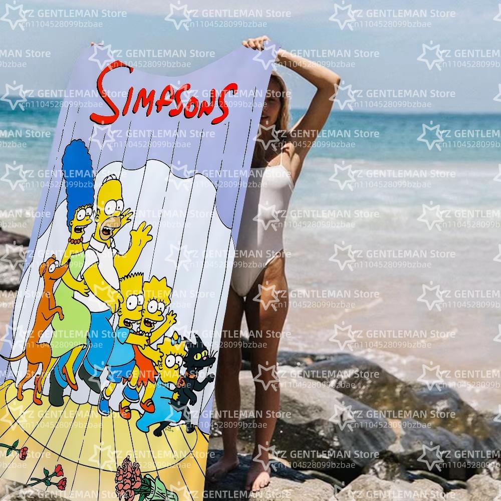 THE S-SIMPSONS Anime Cartoon Beach Towel Cute Kawaii Room Decor Bath Girls Children Hand Towels For Bathroom Shower