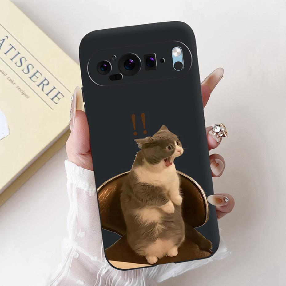 Fashion Painting Phone Case For Google Pixel 9 Pro 9A Black Silicone Soft Cover For Google Pixel9 9A 9Pro Cases Bumpers