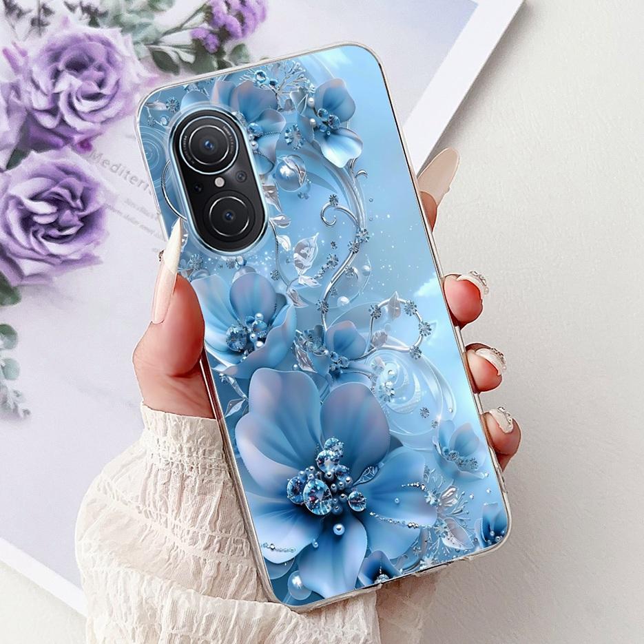 For Huawei Nova 9 SE Case Nova9 Pro Luxury Flowers Painted Cover Soft Slim Phone Case For Huawei Nova 9 Pro Nova9 SE Fundas Bags