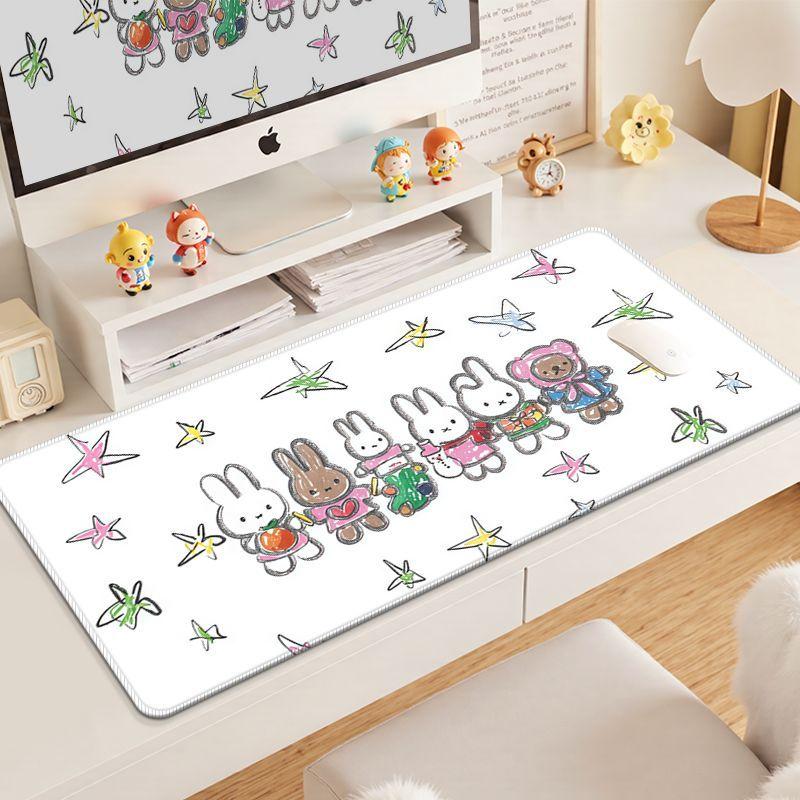 New Arrival Miffy Mouse Pad Cute Cartoon Rabbit Desk Mat Aesthetic Kawaii Computer Accessories for Dorm Bedroom Office Decor