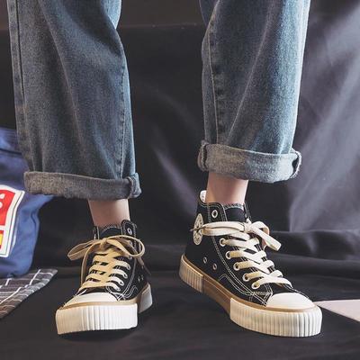 Spring New Korean Version of High-top Canvas Shoes Female Bear Shoes Student Tide Shoes Casual Shoes