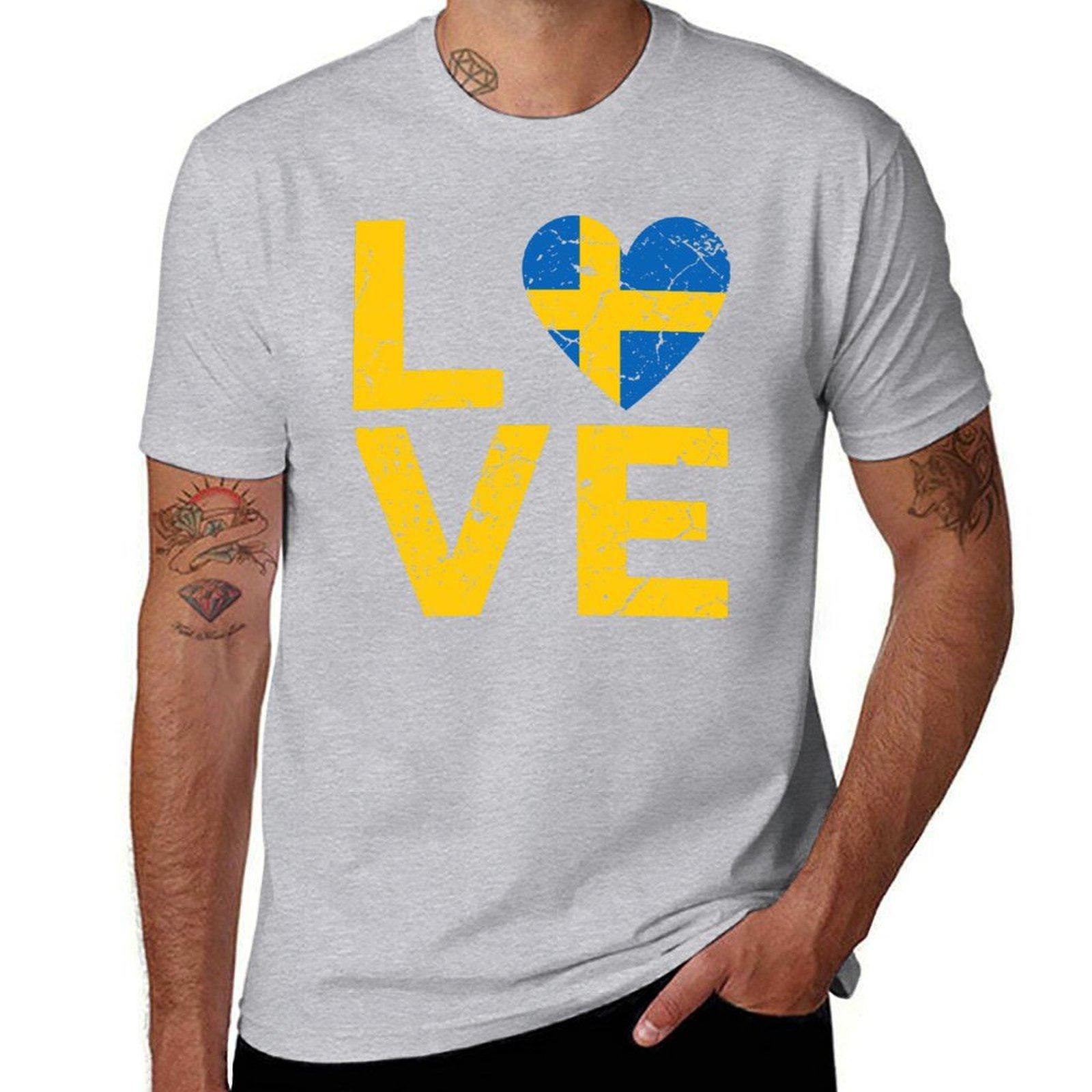 

I love Sweden Tshirt vintage oversizeds customs men clothings S