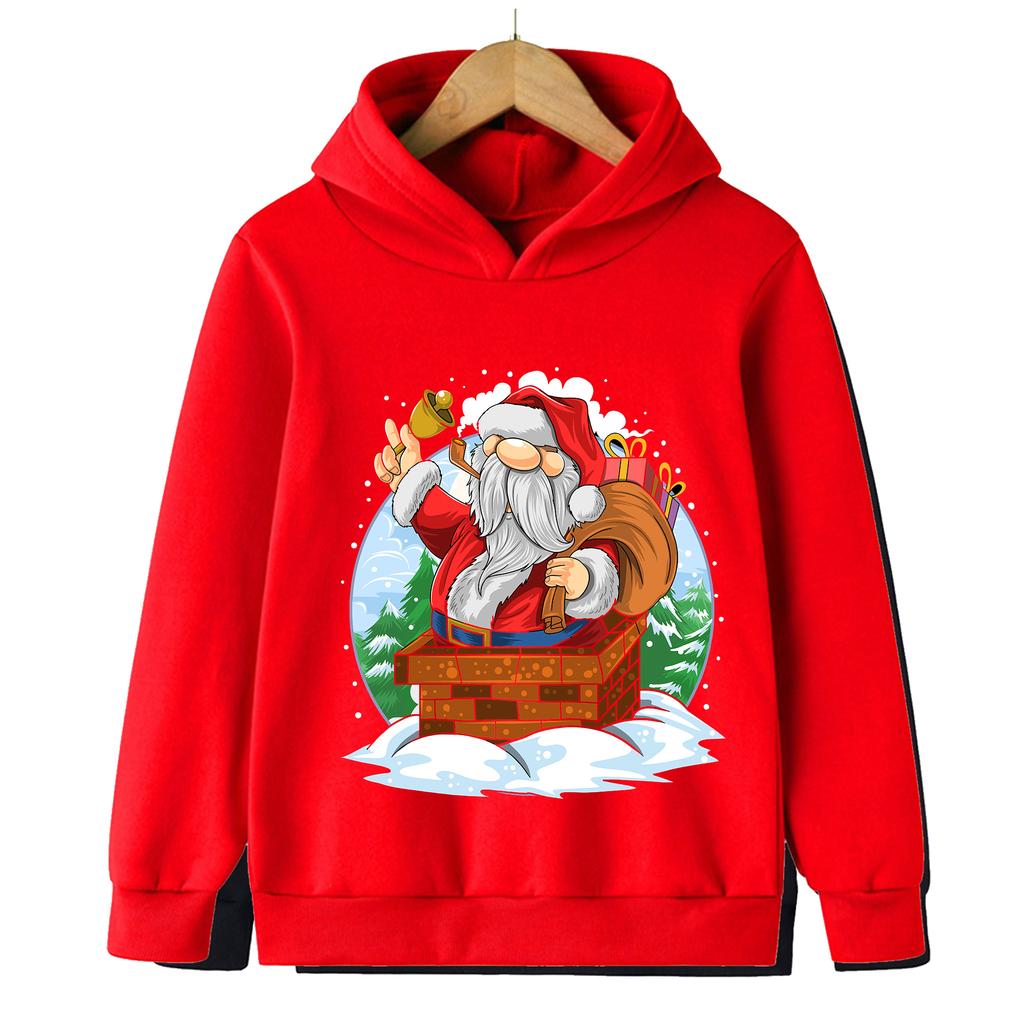 2026 Christmas Sweatshirt Tough Funny Santa Claus Kids Sweatshirt Boys Girls Hoodie Sports Top Merry Christmas