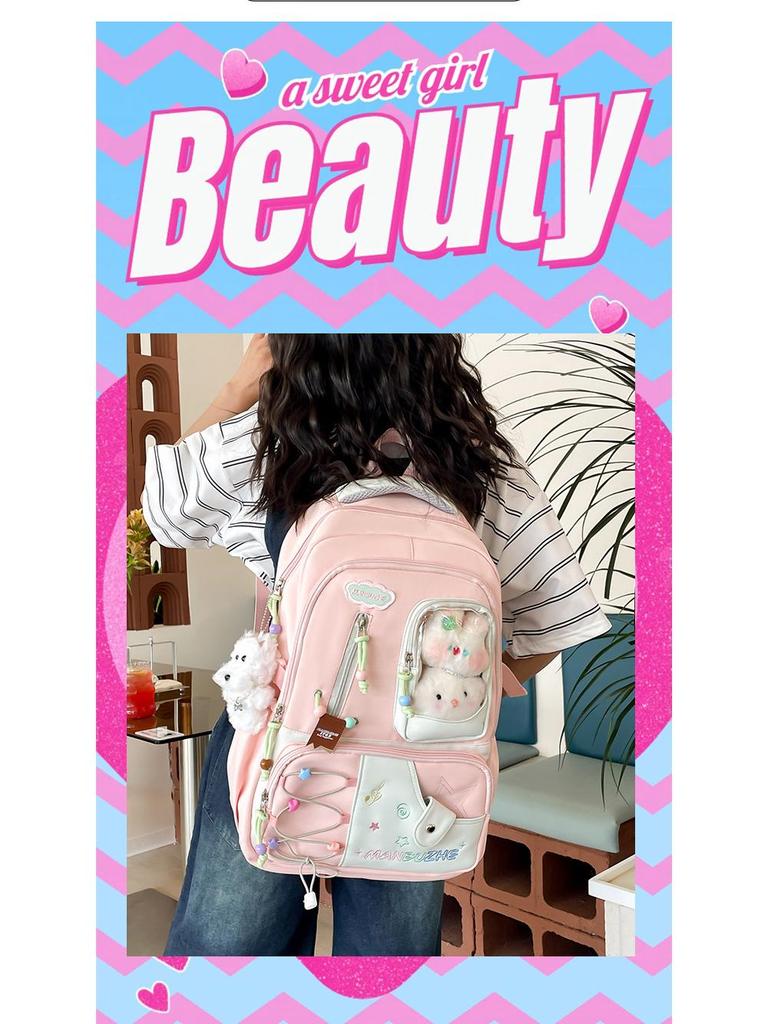 2025 Wear-Resistant Large Capacity Transparent Ita Backpack for Middle School Girls