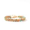 Rainbow Imperial Jasper Braided Bracelet – Beige Cord Boho Jewelry, Joy Vitality Gift for Men & Women