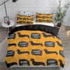 Conjuntos de cama de cachorros dachshund de desenho animado para crianças, conjunto de capa de edredom, fronha, conjunto de edredom duplo, queen, king, roupa de cama para meninos e meninas