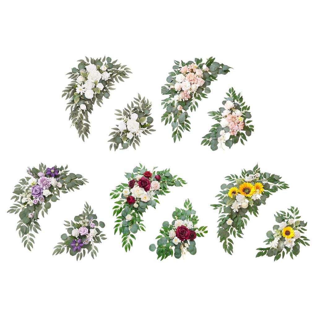 2x Wedding Arch Flowers Decoration Rustic Artificial Floral Swag for Wall Mantel