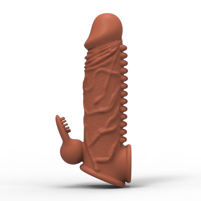 MELEON Realistické kondomy pro prodloužení penisu na penis Opakovaně použitelné silikonové kondomy pro zvětšení penisu pro muže, dildo Enhancer Sexy Toys