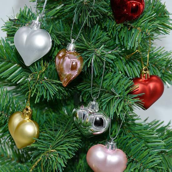 12Pcs Valentine's Day Heart Pendant Romantic Mini Heart Hanging Ornaments for Home Party Decorations
