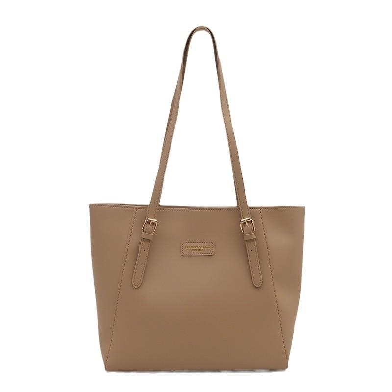 Large Capacity Tote Bag for Women New Style College Students' Class Bag Fashionable Simple Temperament Shoulder Bag Solid Color Armpit Bag