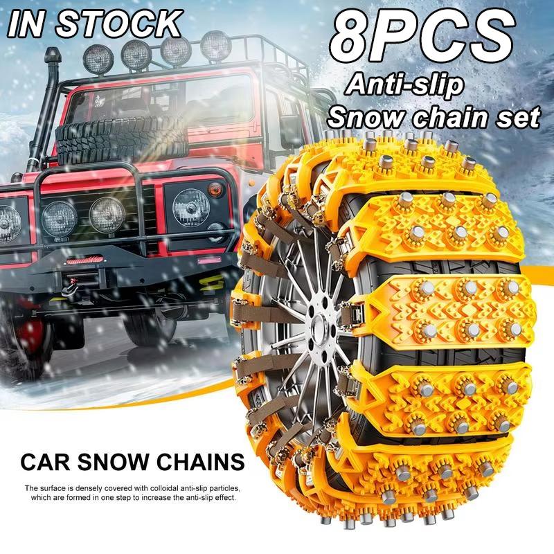 8PCS Truck Car Anti-skid Chain SUV General Purpose Snow Mud Tires Universal Winter Non-slip Thickened Widened Wheel Snow Chains