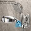 [Adjustable Gray Shower Head Holder] Adjustable Shower Head Bracket with Butterfly Design, Wall-mounted Shower Holder, Bathroom Storage Organizer