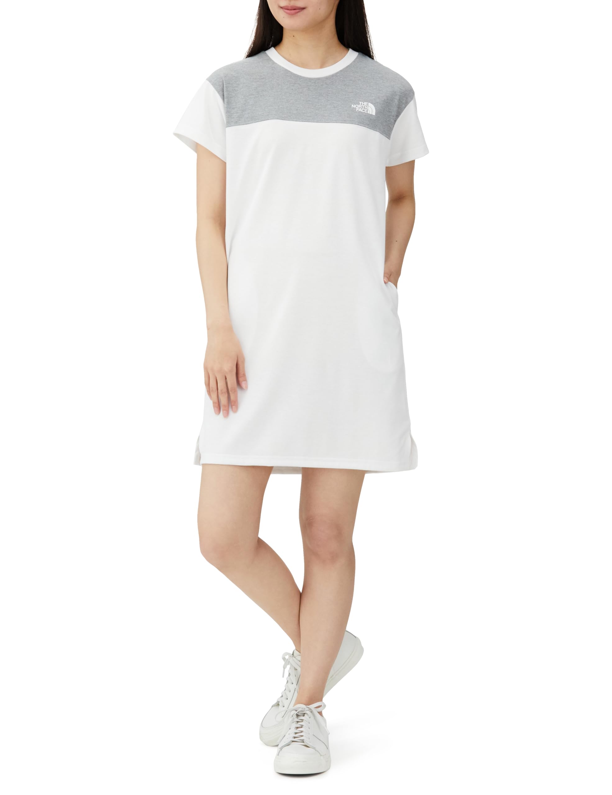 

North Blocked Onepiece Crew Gray M [The Face] S/S White/Mixed