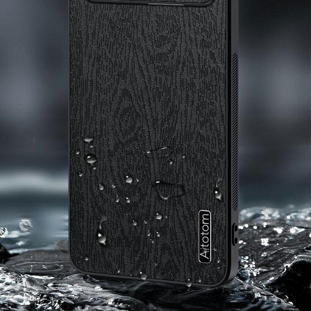 Pro Honor Win 5G Pouzdro Dřevěná textura PU kůže Potažený PC TPU Kryt telefonu