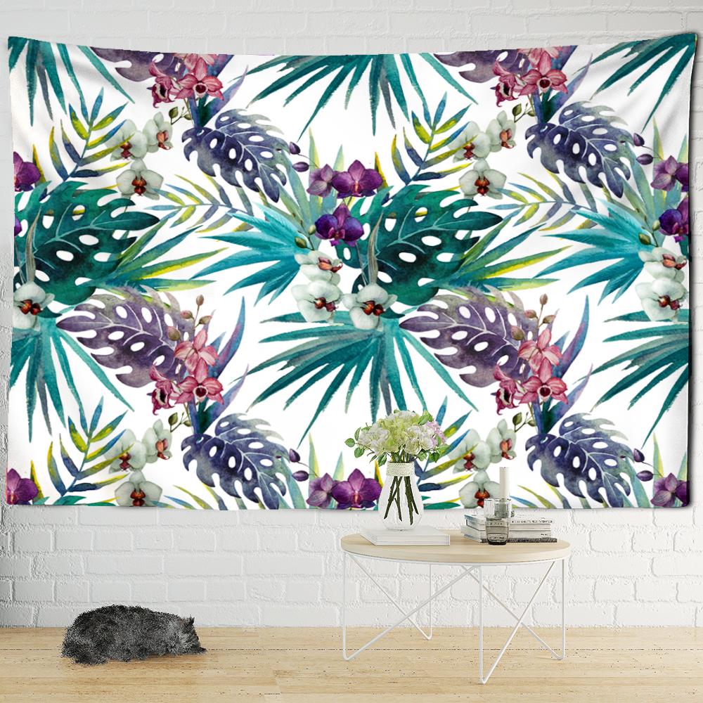 Oil Painting Parrot Southeast Asian Style Decor Tapestry Fashionable Tropical Plant Polyester Fabric Mandala Home Wall Hanging