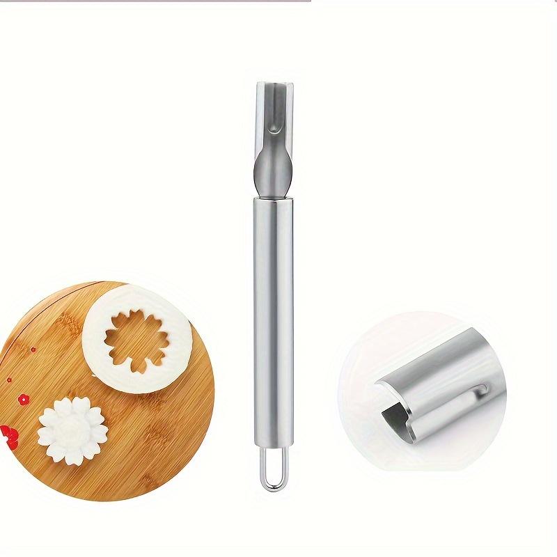 1Set/3pcs Stainless Steel Fruit and Vegetable Carving Set - Water Drop and Petal Shaping, Manual Food Decoration Tools